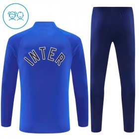 Barn Inter Milan Trainings Sweatshirt Kvarts-Dragkedja 2026-27 Blå