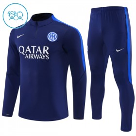 Barn Inter Milan Trainings Sweatshirt Kvarts-Dragkedja 2026-27 Blå