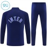 Barn Inter Milan Trainings Sweatshirt Kvarts-Dragkedja 2026-27 Blå