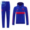 Barn Manchester United Hoodie Trainings Sweatshirt 2026-27 Blå
