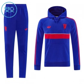 Barn Manchester United Hoodie Trainings Sweatshirt 2026-27 Blå