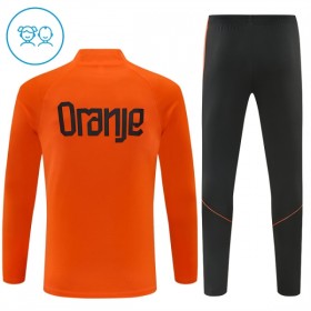 Barn Nederländerna Trainings Sweatshirt Kvarts-Dragkedja 2026-27 Orange