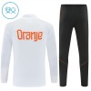 Barn Nederländerna Trainings Sweatshirt Kvarts-Dragkedja 2026-27 Vit
