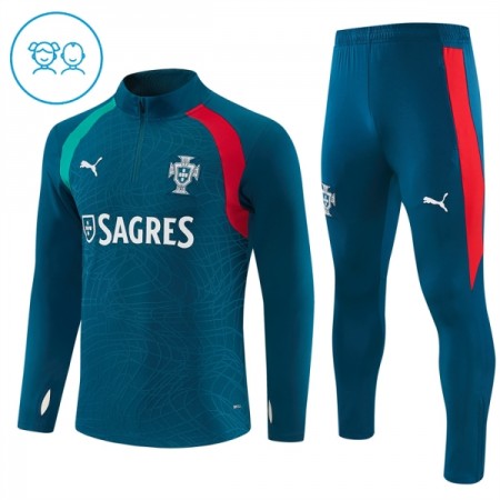 Barn Portugal Trainings Sweatshirt Kvarts-Dragkedja 2026-27 Blå Barn Portugal Trainings Sweatshirt Kvarts-Dragkedja 2026-27 Blå