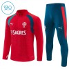 Barn Portugal Trainings Sweatshirt Kvarts-Dragkedja 2026-27 Röd Barn Portugal Trainings Sweatshirt Kvarts-Dragkedja 2026-27 Röd