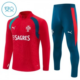 Barn Portugal Trainings Sweatshirt Kvarts-Dragkedja 2026-27 Röd
