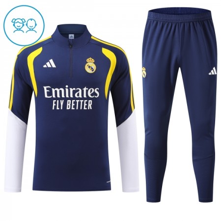 Barn Real Madrid Trainings Sweatshirt Kvarts-Dragkedja 2026-27 Blå Barn Real Madrid Trainings Sweatshirt Kvarts-Dragkedja 2026-27 Blå