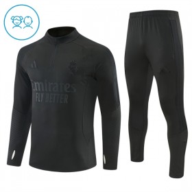Barn Real Madrid Trainings Sweatshirt Kvarts-Dragkedja 2026-27 Svart