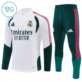 Barn Real Madrid Trainings Sweatshirt Kvarts-Dragkedja 2026-27 Vit