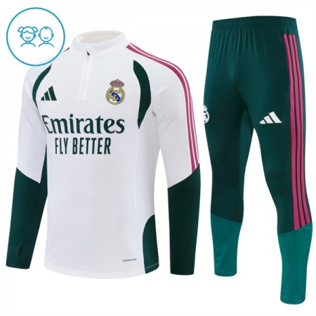 Barn Real Madrid Trainings Sweatshirt Kvarts-Dragkedja 2026-27 Vit Barn Real Madrid Trainings Sweatshirt Kvarts-Dragkedja 2026-27 Vit