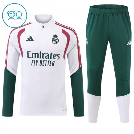 Barn Real Madrid Trainings Sweatshirt Kvarts-Dragkedja 2026-27 Vit Barn Real Madrid Trainings Sweatshirt Kvarts-Dragkedja 2026-27 Vit