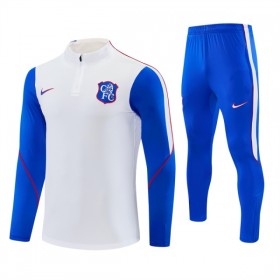 Chelsea Trainings Sweatshirt Kvarts-Dragkedja 2026-27 Vit