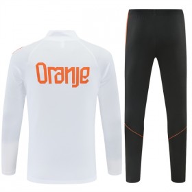 Nederländerna Trainings Sweatshirt Kvarts-Dragkedja 2026-27 Vit